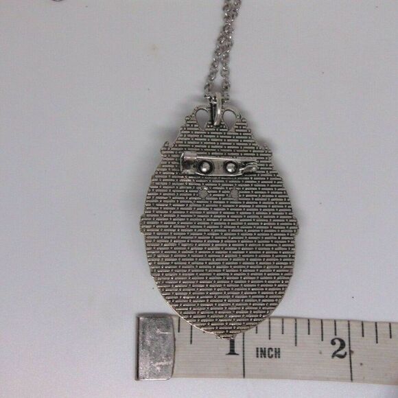 Valentine’s Day anniversary White Opal Aurora Borealis Necklace Antique Silver - Picture 6 of 6